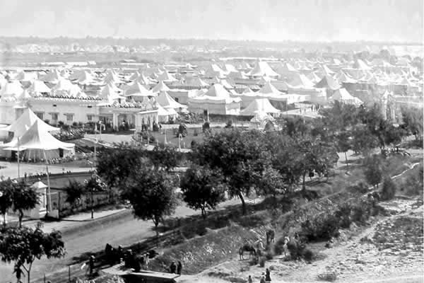 Lilah's first sight of The Tented City, after a two day train journey from Bombay