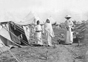 Judy Smith and Sylvia Brooke by tent